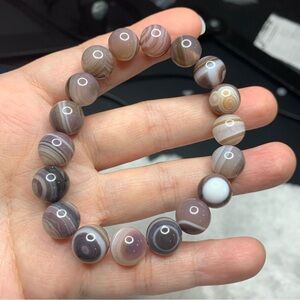 Botswana Agate 10mm beads stretchy bracelet